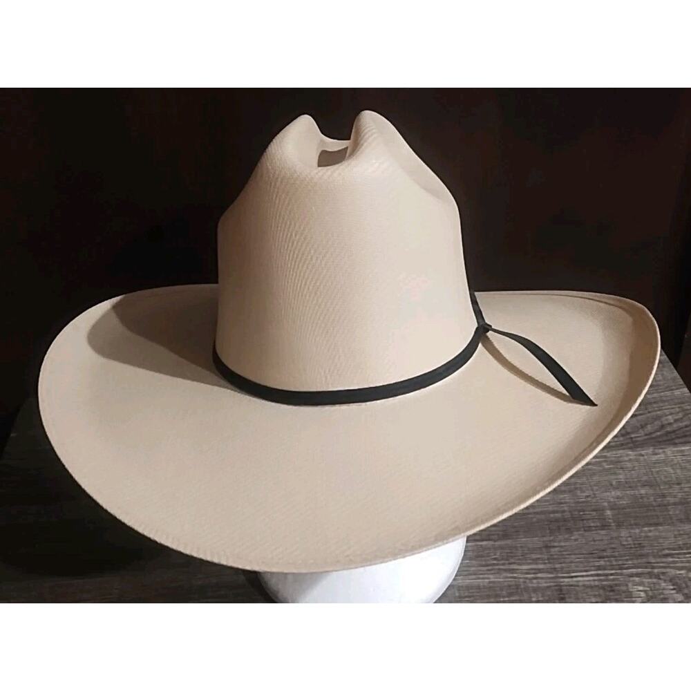 Alamo Hat Co 7 1/8 Khaki Beige USA Summer Lightweight Straw Cowboy Western Hat - Picture 5 of 9